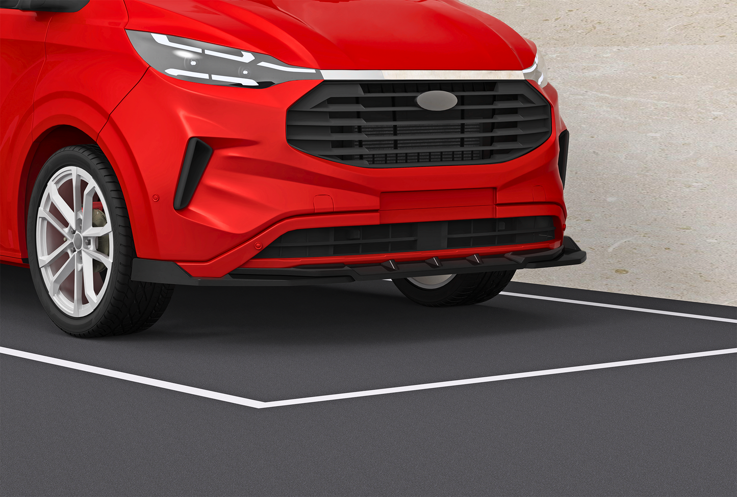 Ford Transit Custom MK2: Gloss Black V1 Front Splitter 24+