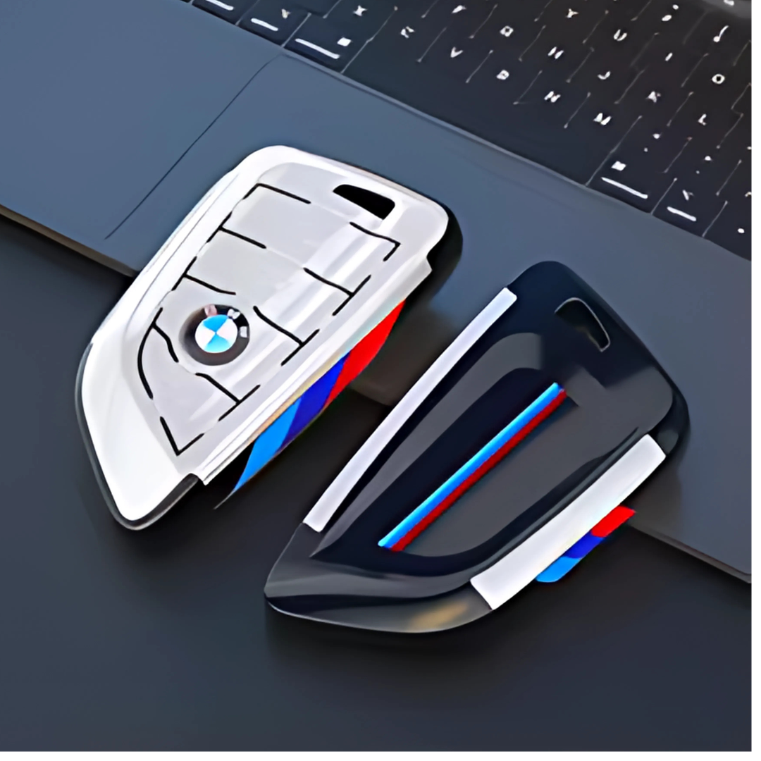 BMW CAR KEY COVER WHITE/BLACK