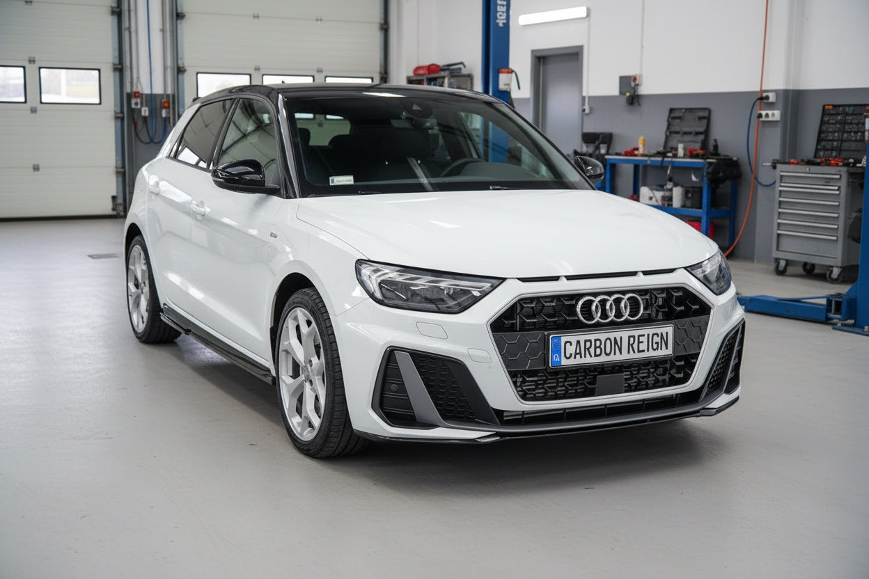 A1 - GB: Gloss Black Front Splitter V1 18+