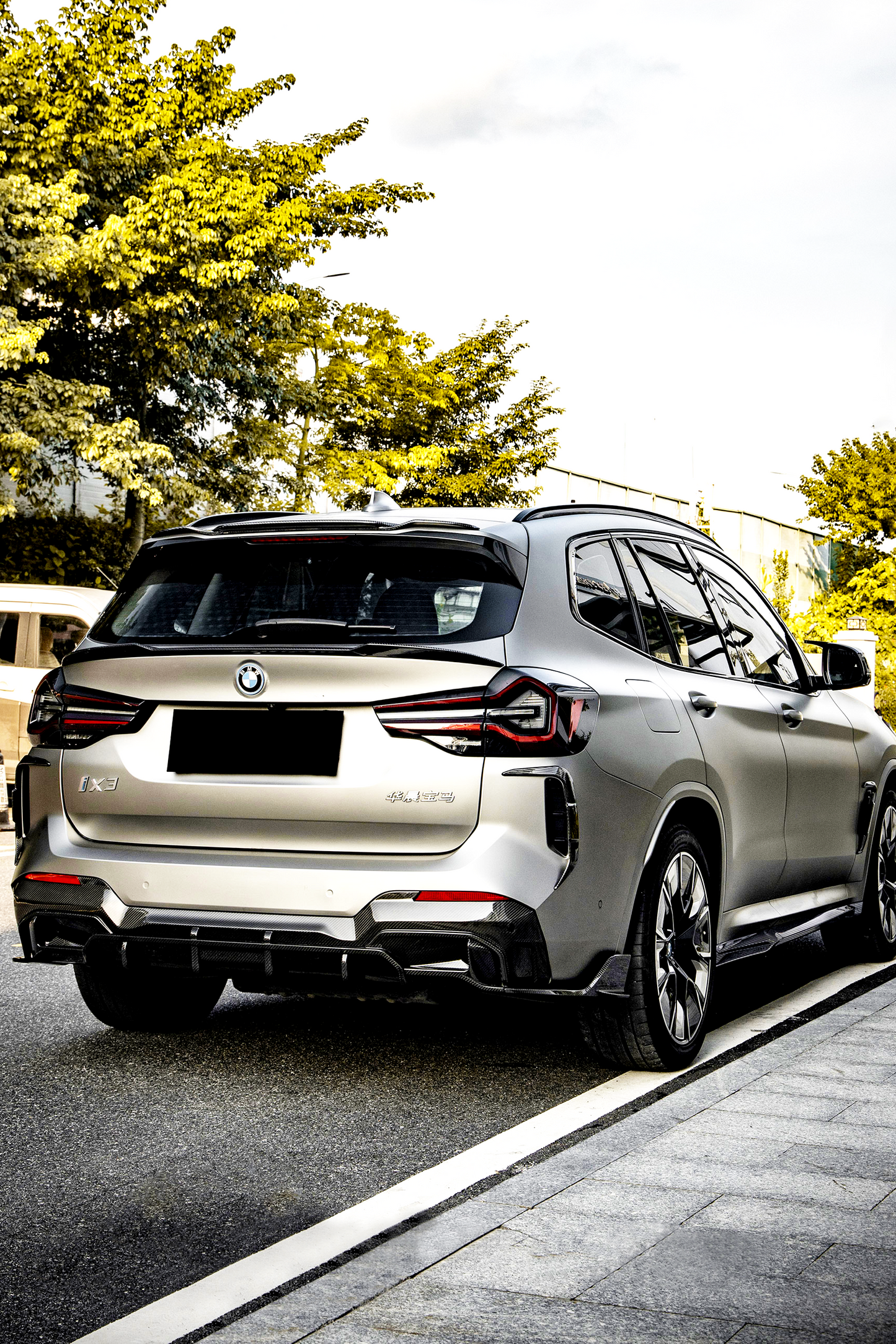 iX3 - G08 Facelift: Dry Carbon Fibre SOOQOO Style Rear Canards Trim 20+