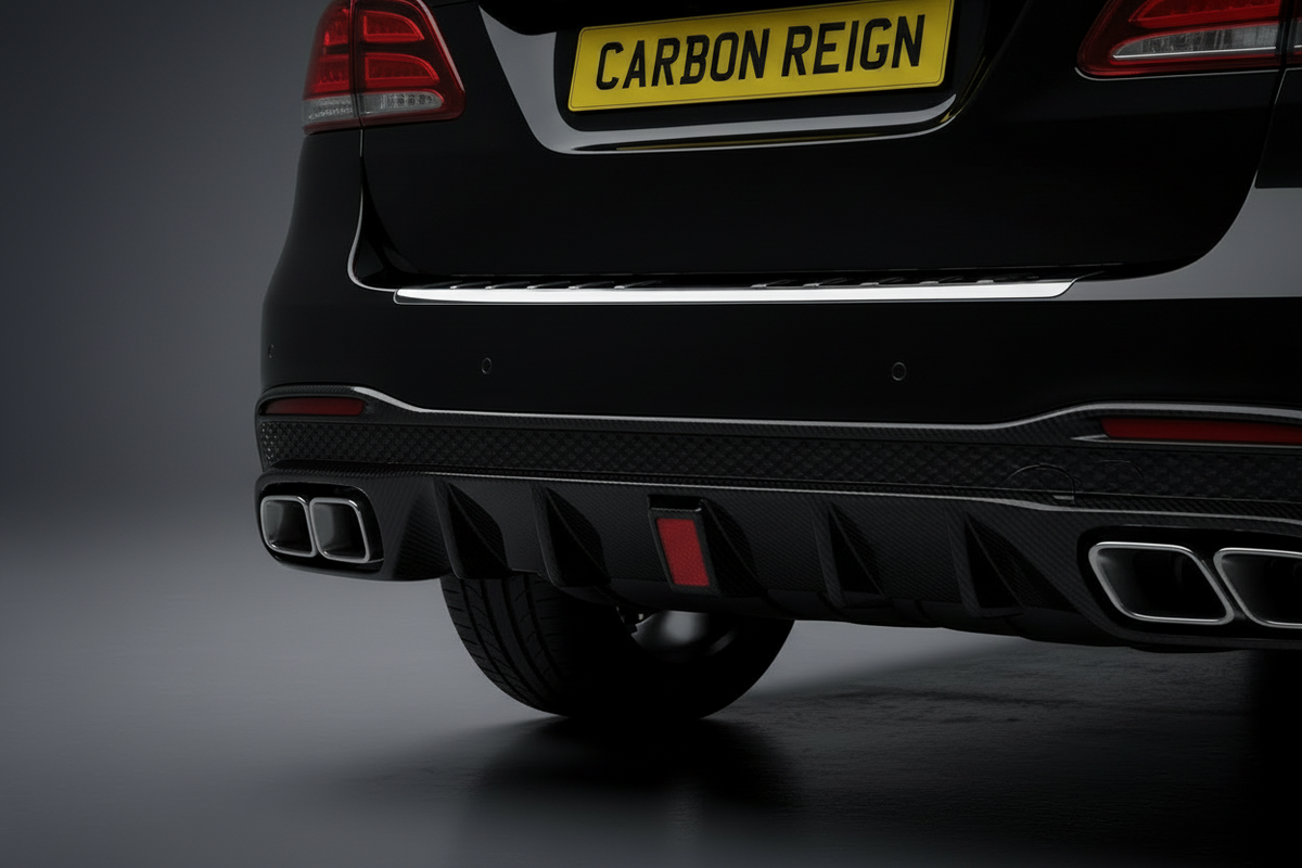 Mercedes GLE Maxton Design Gloss Black Rear Diffuser With LED Light