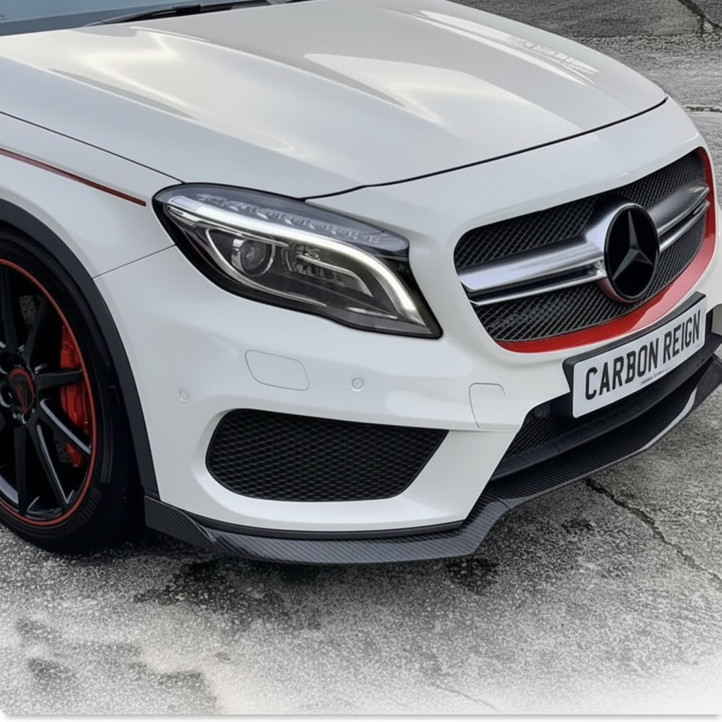 Mercedes GLA Carbon Fiber Front Bumper Lip Canards Splitters