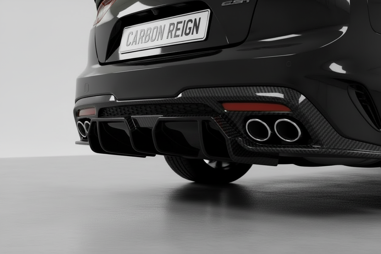 Kia Stinger Gloss Black Rear Bumper Diffuser