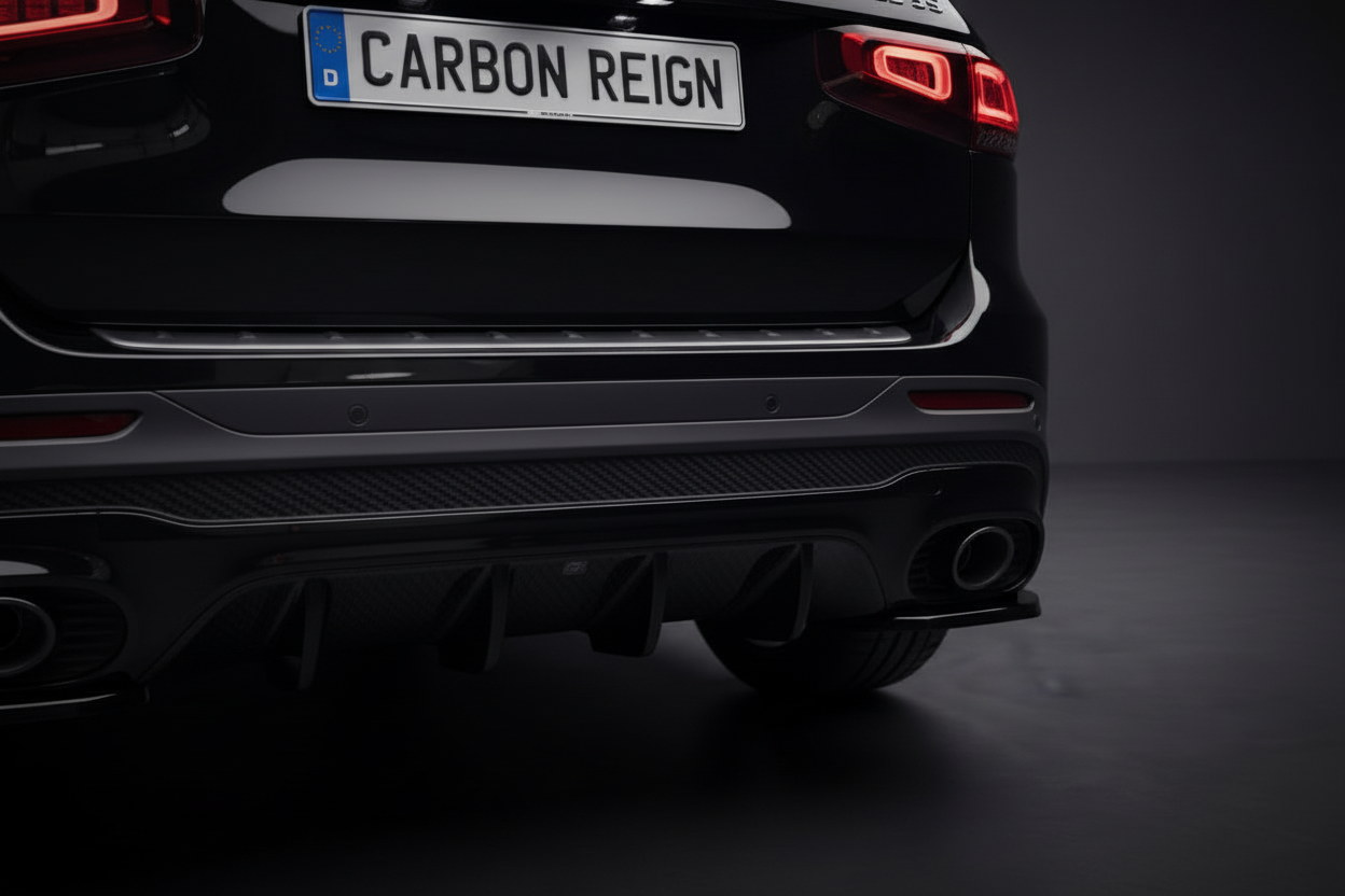 Mercedes GLA Maxton Design Gloss Black Rear Side Splitter