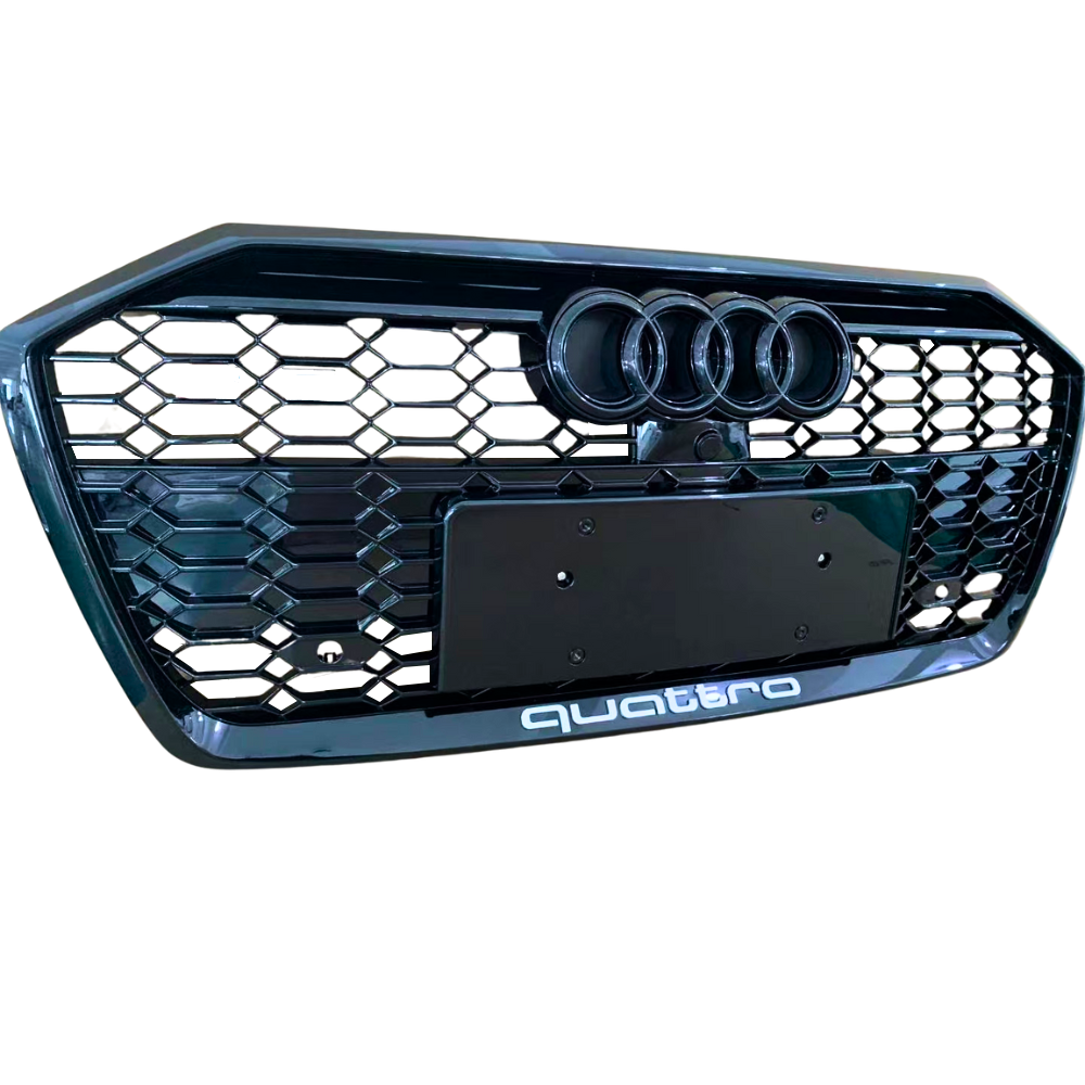 A6 - C8: Gloss Black Honeycomb Style Grill 18-22