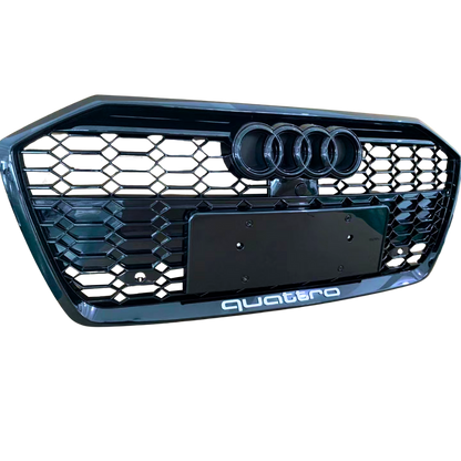 A6 - C8: Gloss Black Honeycomb Style Grill 18-22