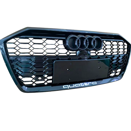 A6 - C8: Gloss Black Honeycomb Style Grill 18-22