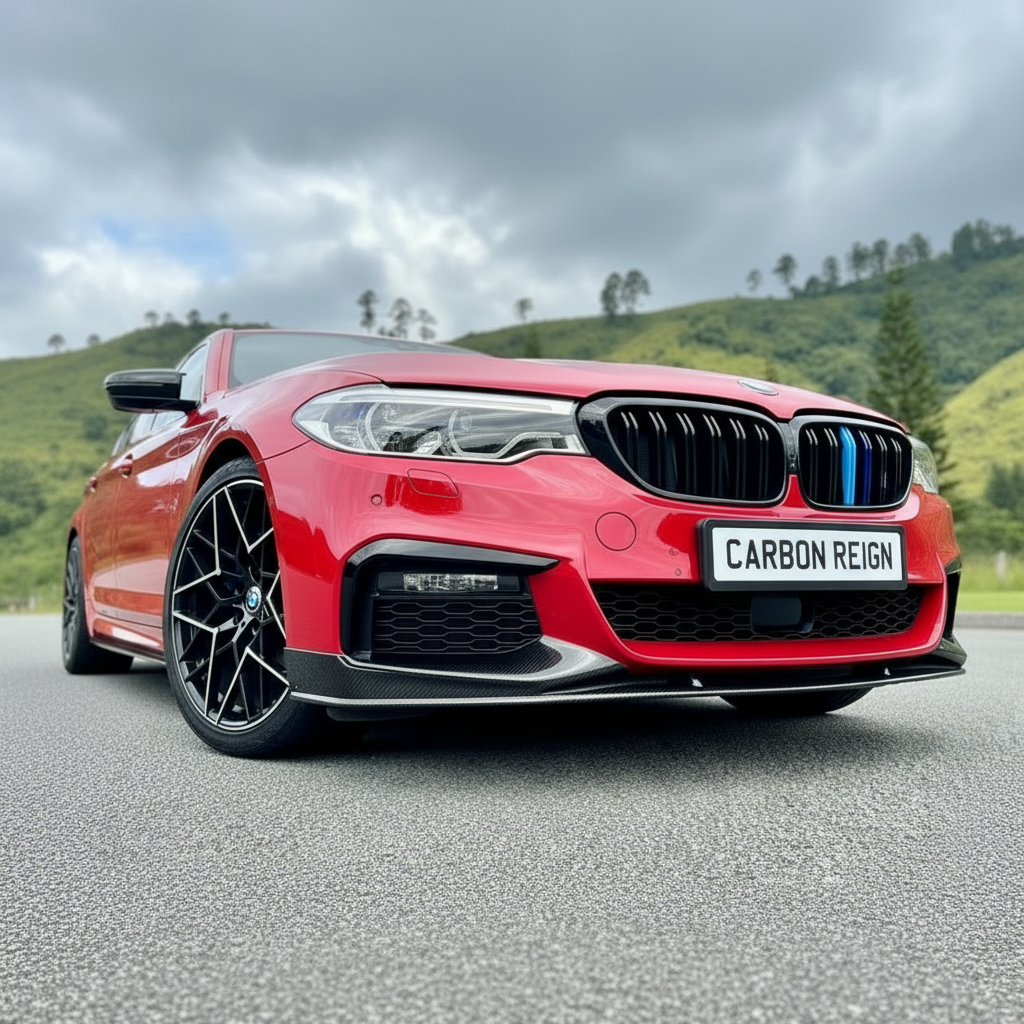 5 Series - G30 Pre-Facelift: Gloss Black Performance Style Splitter 17-20