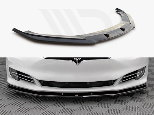 Model S: Gloss Black Maxton Front Splitter V1 16-20