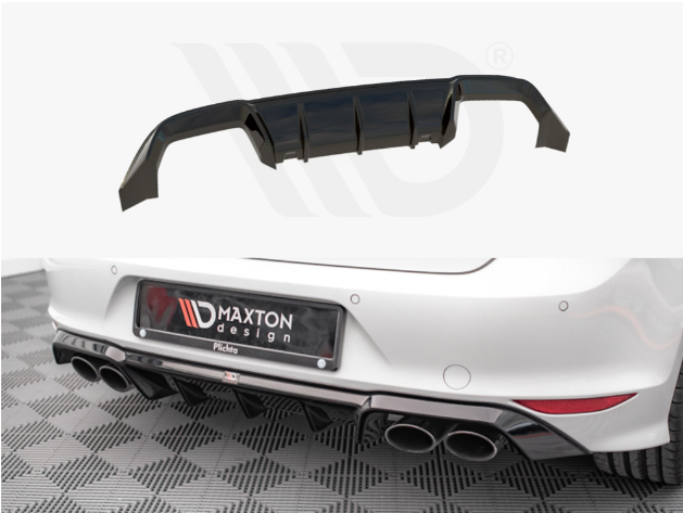 Golf R - MK7 Pre-Facelift: Gloss Black Maxton Rear Diffuser 13-16