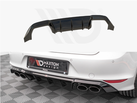 Golf R - MK7 Pre-Facelift: Gloss Black Maxton Rear Diffuser 13-16