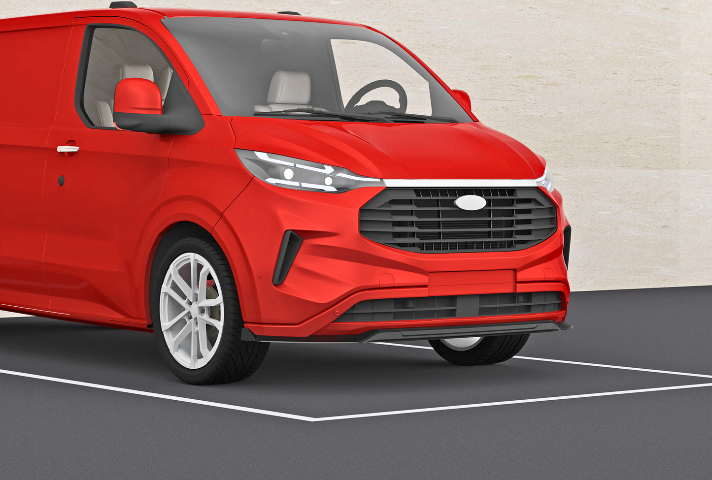 Ford Transit Custom MK2: Gloss Black V2 Front Splitter 24+