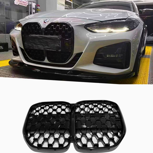 4 Series - G22/G23: Gloss Black Diamond Style Grill 21+