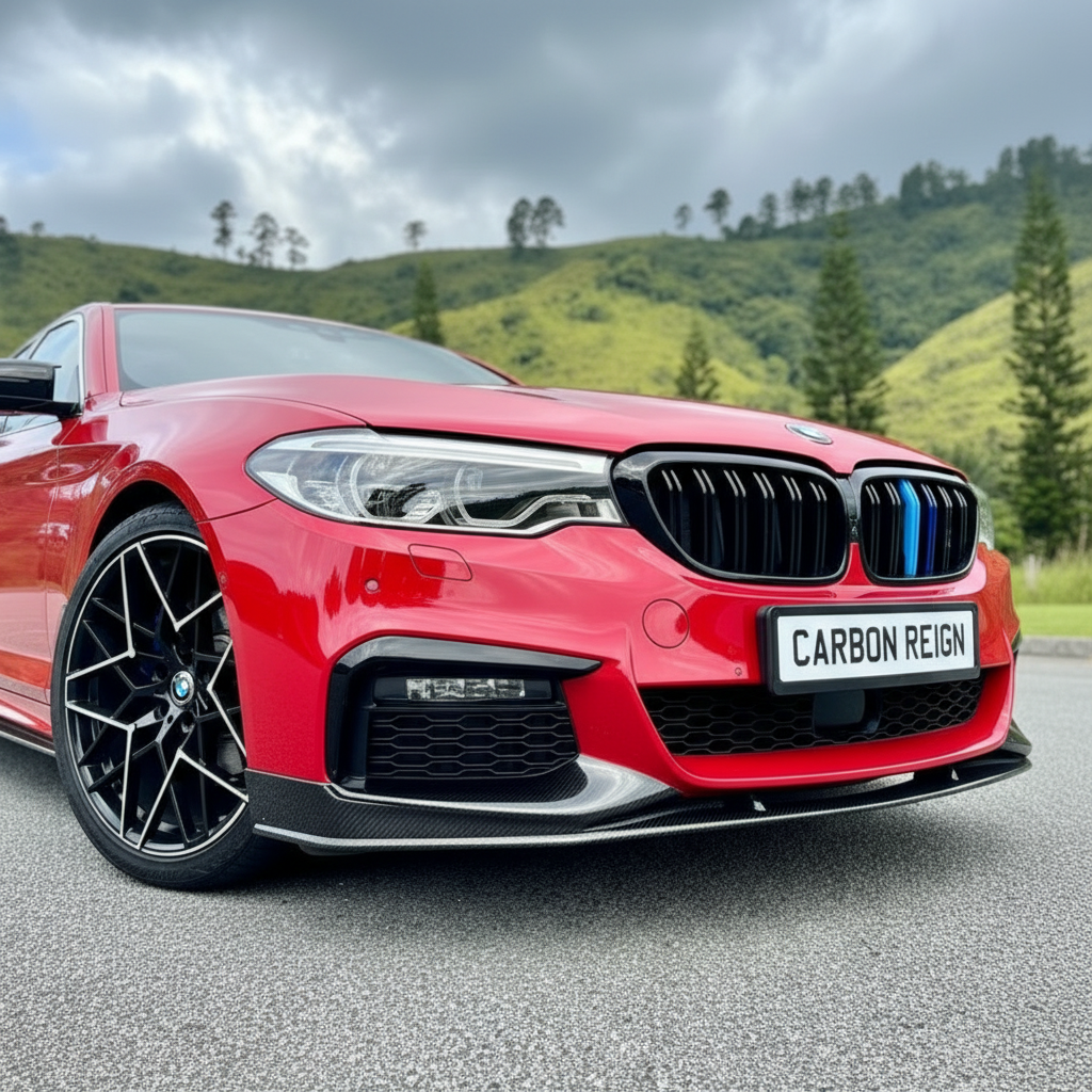5 Series - G30 Pre-Facelift: Gloss Black Performance Style Splitter 17-20