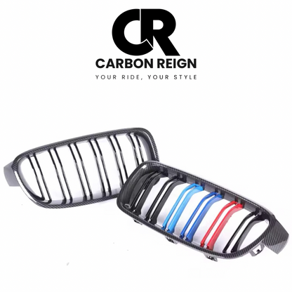 BMW 4 SERIES DOUBLE SLAT GRILL - GLOSS BLACK/CARBON FIBER 2013-2019