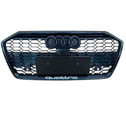 A6 - C8: Gloss Black Honeycomb Style Grill 18-22