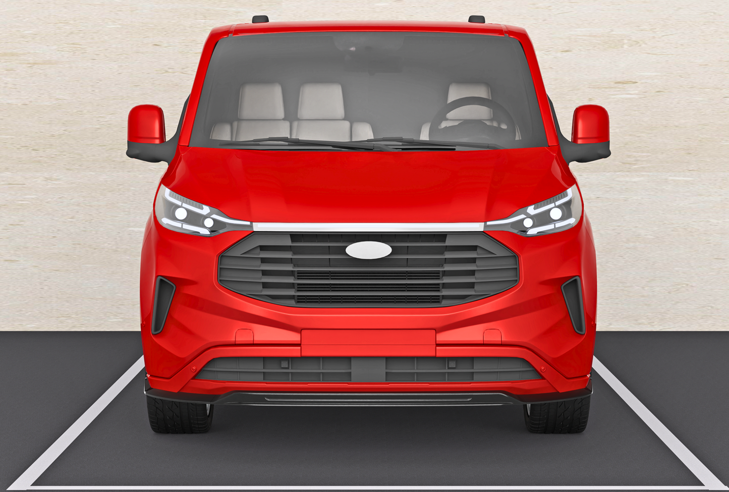 Ford Transit Custom MK2: Gloss Black V2 Front Splitter 24+