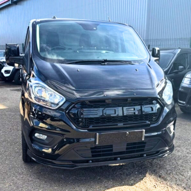 Transit Custom Raptor Paint Ford Transit Custom MK1: Gloss Black Raptor Style Front Grill 18-23 ...