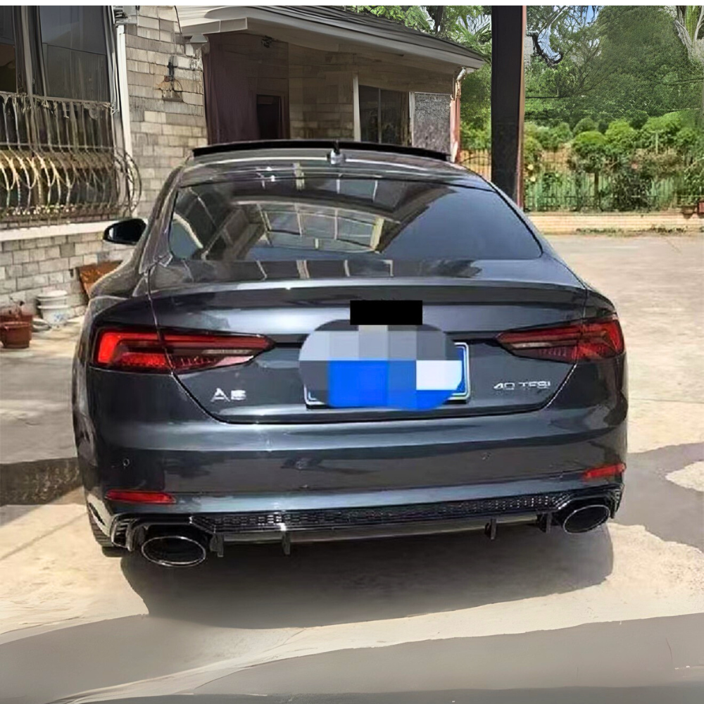 A5/S5 - F5 Pre-Facelift: Gloss Black RS Style Diffuser with Exhaust Tips 16-19