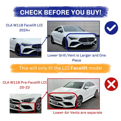 CLA - W118 Facelift: Gloss Black GT Panamericana Style Grill 24+
