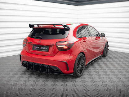 A Class - W176 Facelift: Gloss Black Maxton Rear Side Splitters 15-18