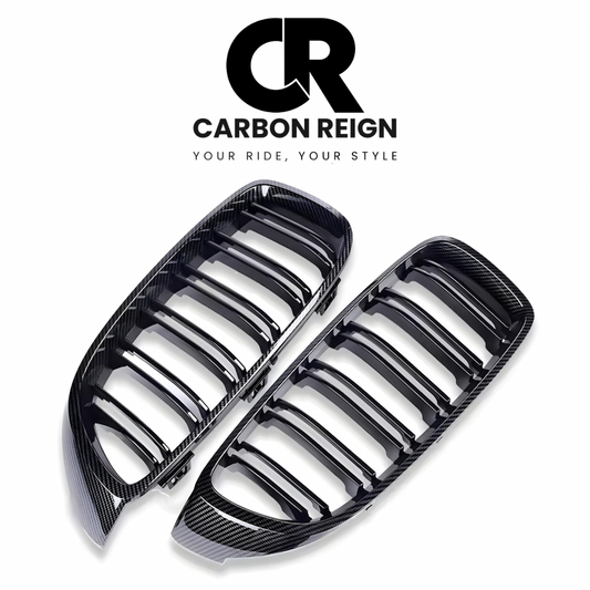 BMW 4 SERIES DOUBLE SLAT GRILL - GLOSS BLACK/CARBON FIBER 2013-2019