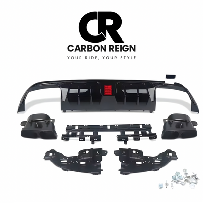 MERCEDES C CLASS C63 GLOSS BLACK REAR DIFFUSER