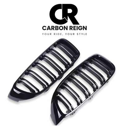BMW 4 SERIES DOUBLE SLAT GRILL - GLOSS BLACK/CARBON FIBER 2013-2019