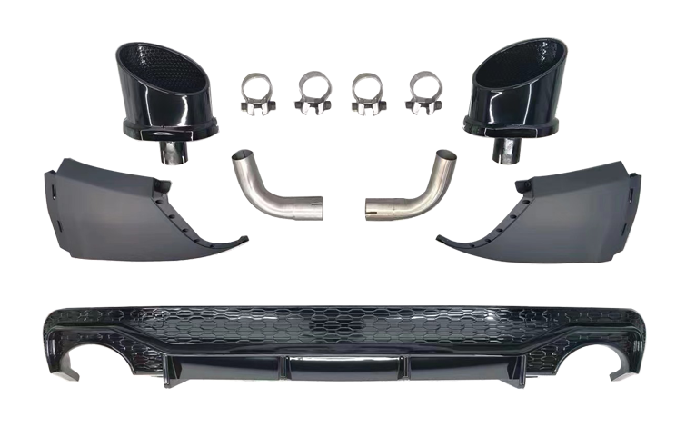 Q5/SQ5 - Type 80A: Gloss Black RS Style Diffuser with Black Exhaust Tips 21-24