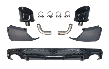 Q5/SQ5 - Type 80A: Gloss Black RS Style Diffuser with Black Exhaust Tips 21-24