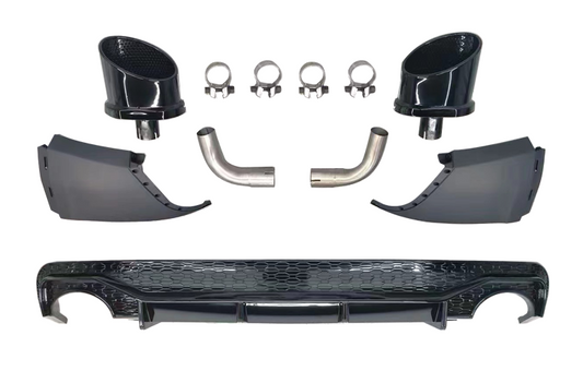 Q5/SQ5 - Type 80A: Gloss Black RS Style Diffuser with Black Exhaust Tips 21-24