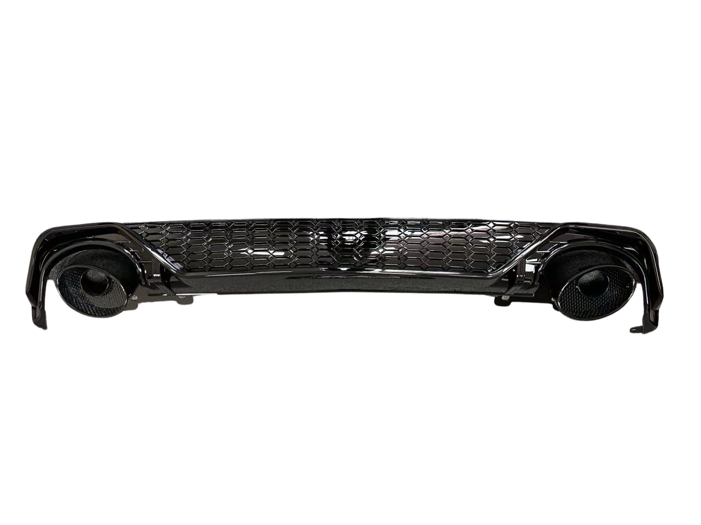 A6/S6 - C8: Gloss Black RS6 Style Diffuser with Black Exhaust Tips 19-23