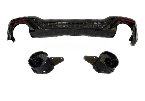 A5/S5 - B9.5 Facelift: Gloss Black RS5 Style Diffuser with Black Exhaust Tips 20-23