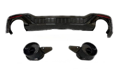 A5/S5 - B9.5 Facelift: Gloss Black RS5 Style Diffuser with Black Exhaust Tips 20-23