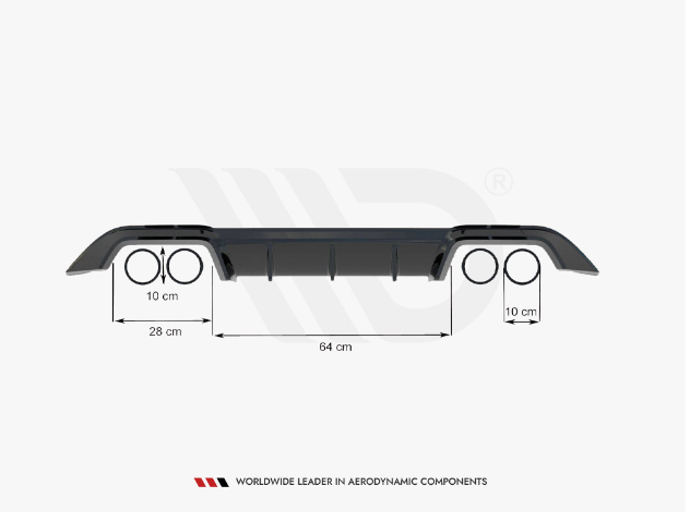 Golf R - MK7 Pre-Facelift: Gloss Black Maxton Rear Diffuser 13-16