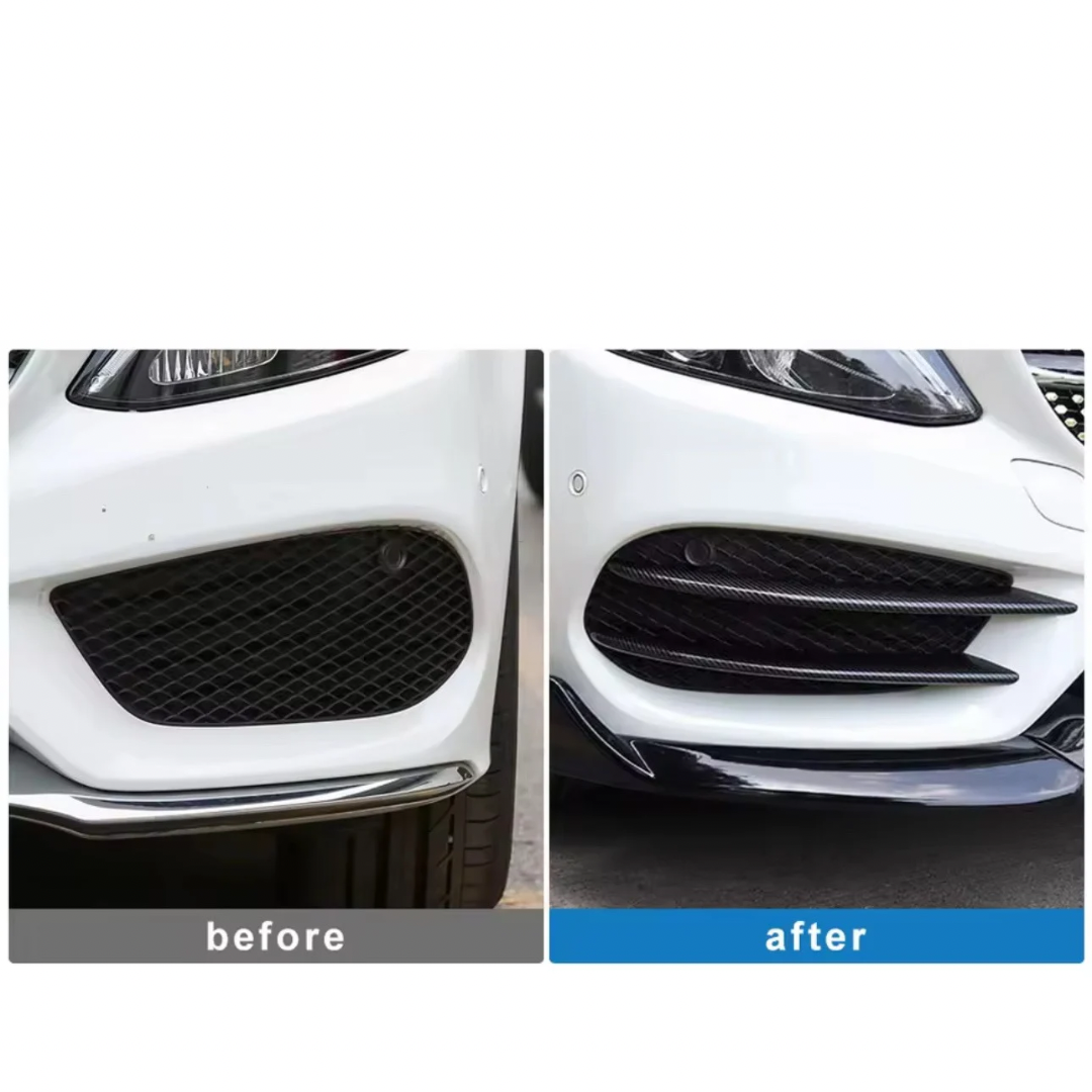 MERCEDES C CLASS GLOSS BLACK FOG LAMP COVERS 2015-2018