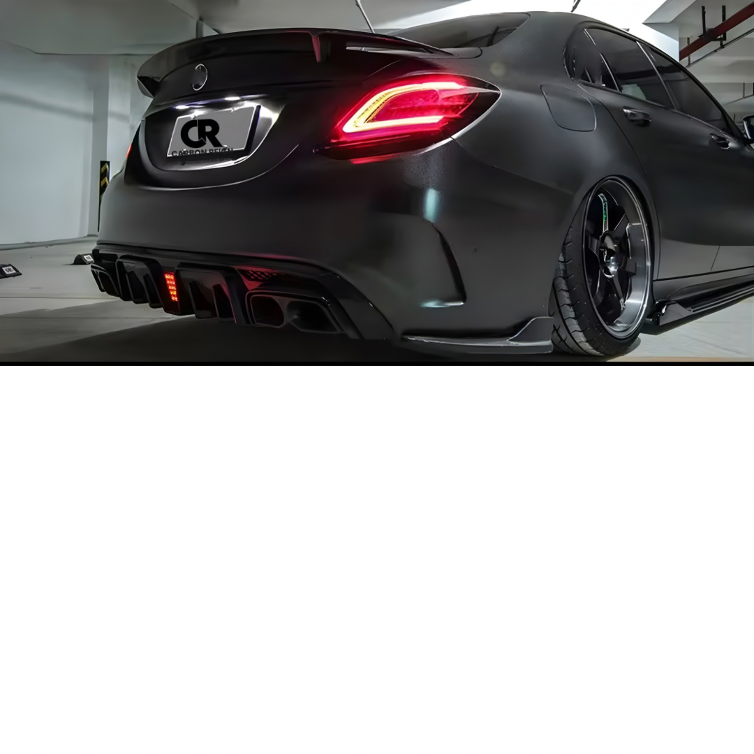 MERCEDES C CLASS C63 GLOSS BLACK REAR DIFFUSER