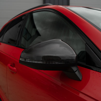 AUDI A3/S3/A4/S4/RS4/A5/S5/RS5 B9 2016-2025 PRE-PREG CARBON FIBRE MIRRORS - WITH LANE ASSIST