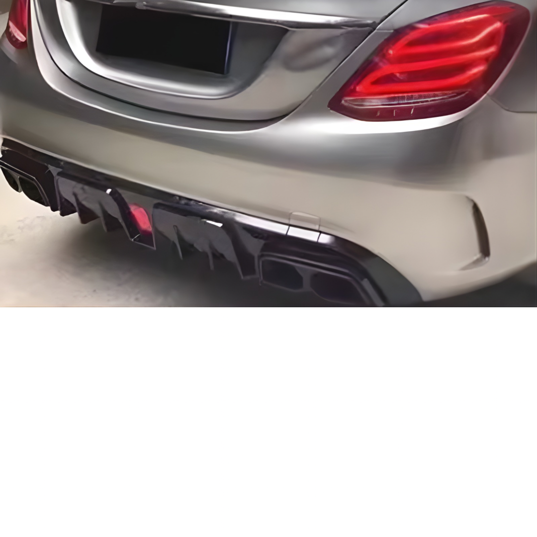 MERCEDES C CLASS C63 GLOSS BLACK REAR DIFFUSER