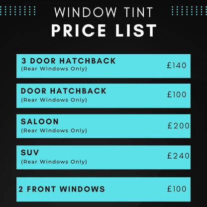 Car Window Tinting (Â£25 Deposit)