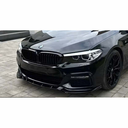 BMW 5 SERIES CARBON FIBER/GLOSS BLACK FRONT SPLITTER 2017-2020