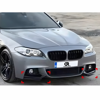 BMW 5 SERIES CARBON FIBER/GLOSS BLACK FRONT LIP SPLITTER 2011-2017