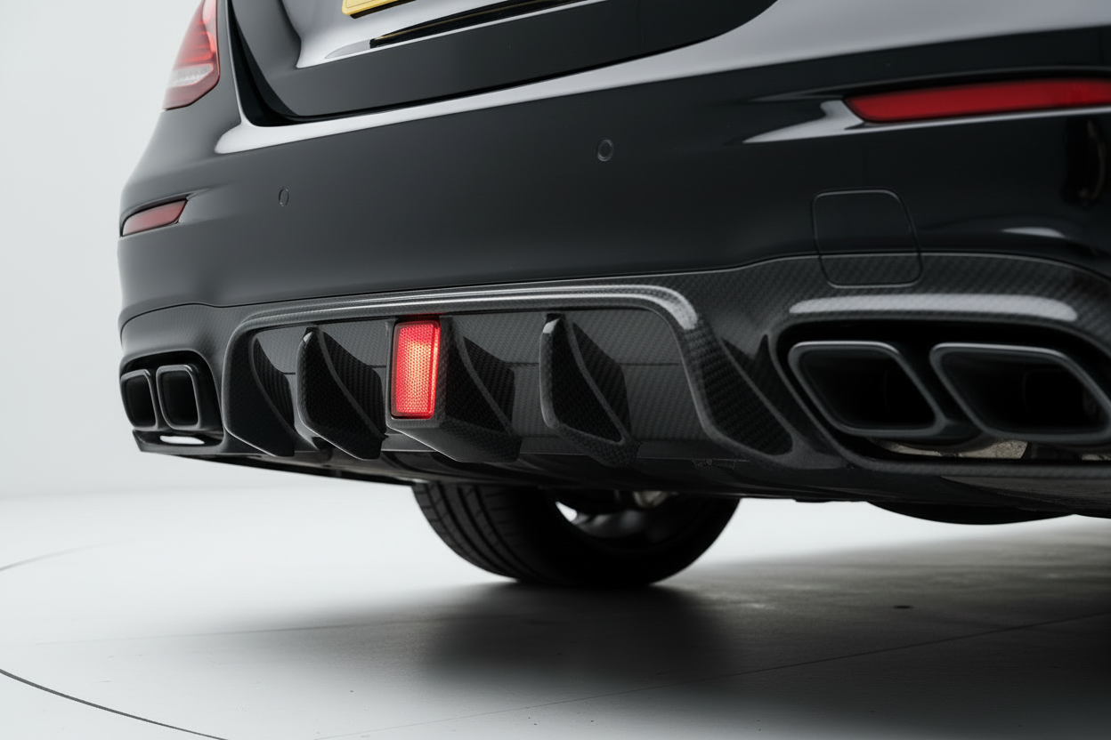 Mercedes E Class Carbon Fiber Rear Bumper Diffuser