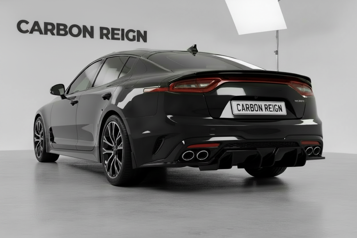 Kia Stinger Gloss Black Rear Bumper Diffuser