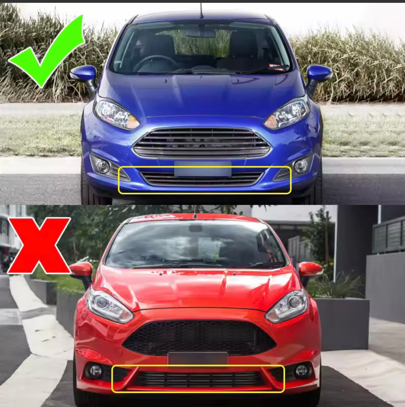Ford Fiesta Black Lower Bumper Grill