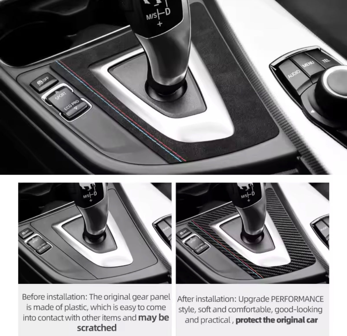BMW Alcantara Center Console Gear Shifter Panel Trim