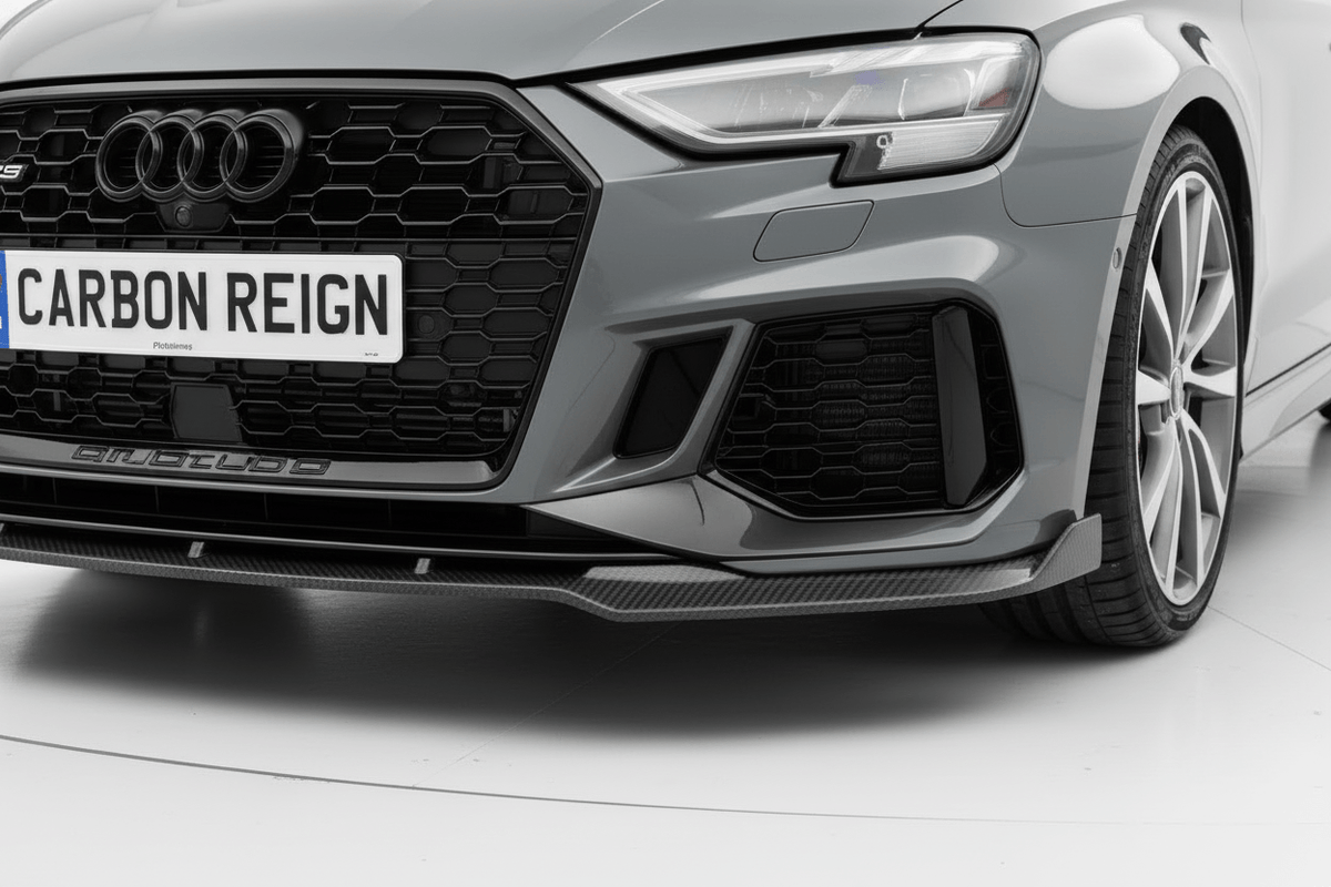 Audi A3 Carbon Fiber Splitter enhancing performance and appearance of the vehicle.
