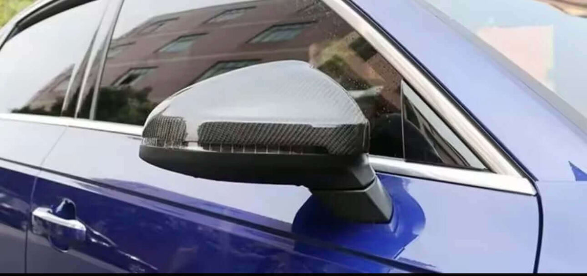Audi A4 Carbon Fiber No Lane Assist Mirror Caps
