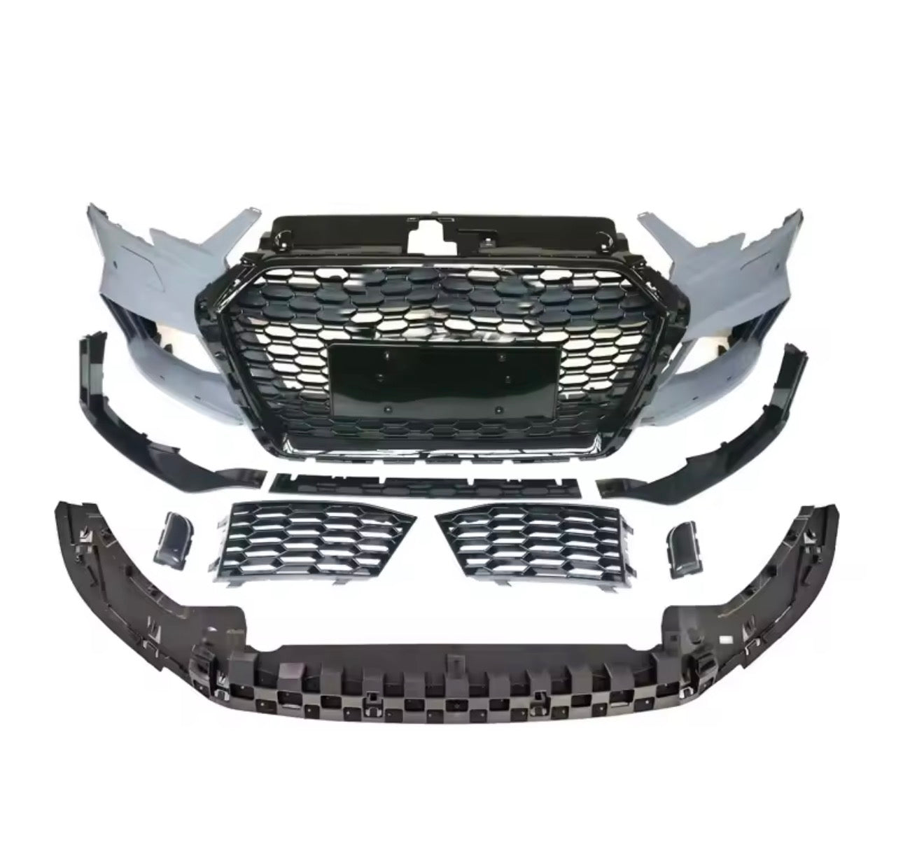 Audi A3 Full RS3 Front Bumper Package Inc Bumper, Grill, Front Splitter, Fog Lamps