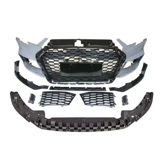 Audi A3 Full RS3 Front Bumper Package Inc Bumper, Grill, Front Splitter, Fog Lamps
